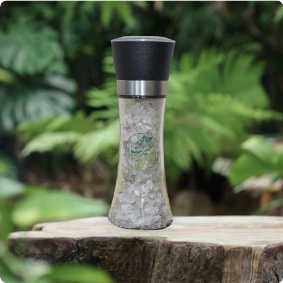 عرض مطحنه الملح الجبلي اليمني الخالي من اليود ومطحنه الفلفل الأسود